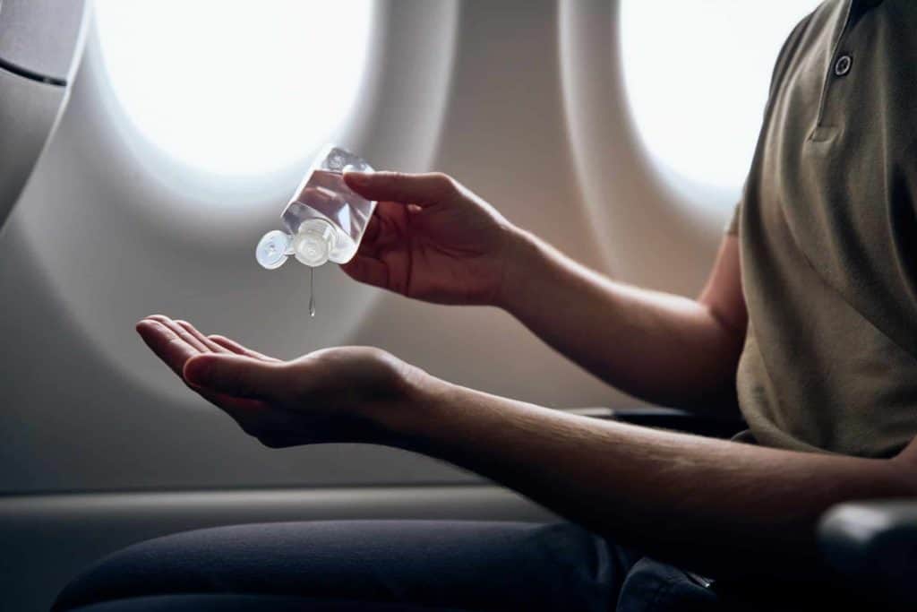 hand-sanitizer-on-airplane