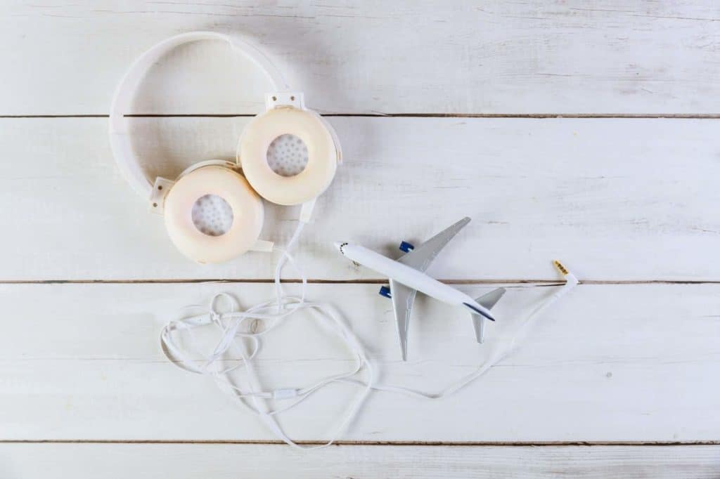 headphones-on-airplane